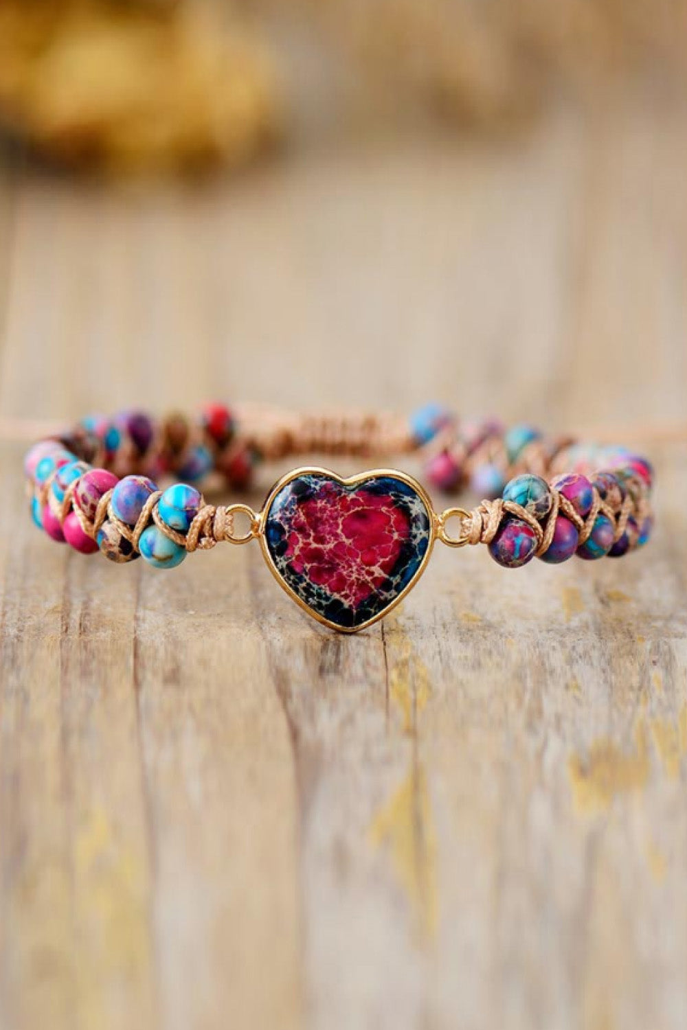 Handmade Heart Shape Natural Stone Bracelet free shipping -Oh Em Gee Boutique