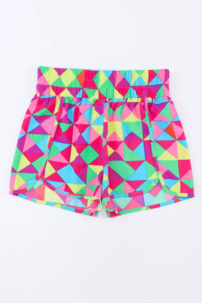 Color Block Elastic Waist Shorts free shipping -Oh Em Gee Boutique