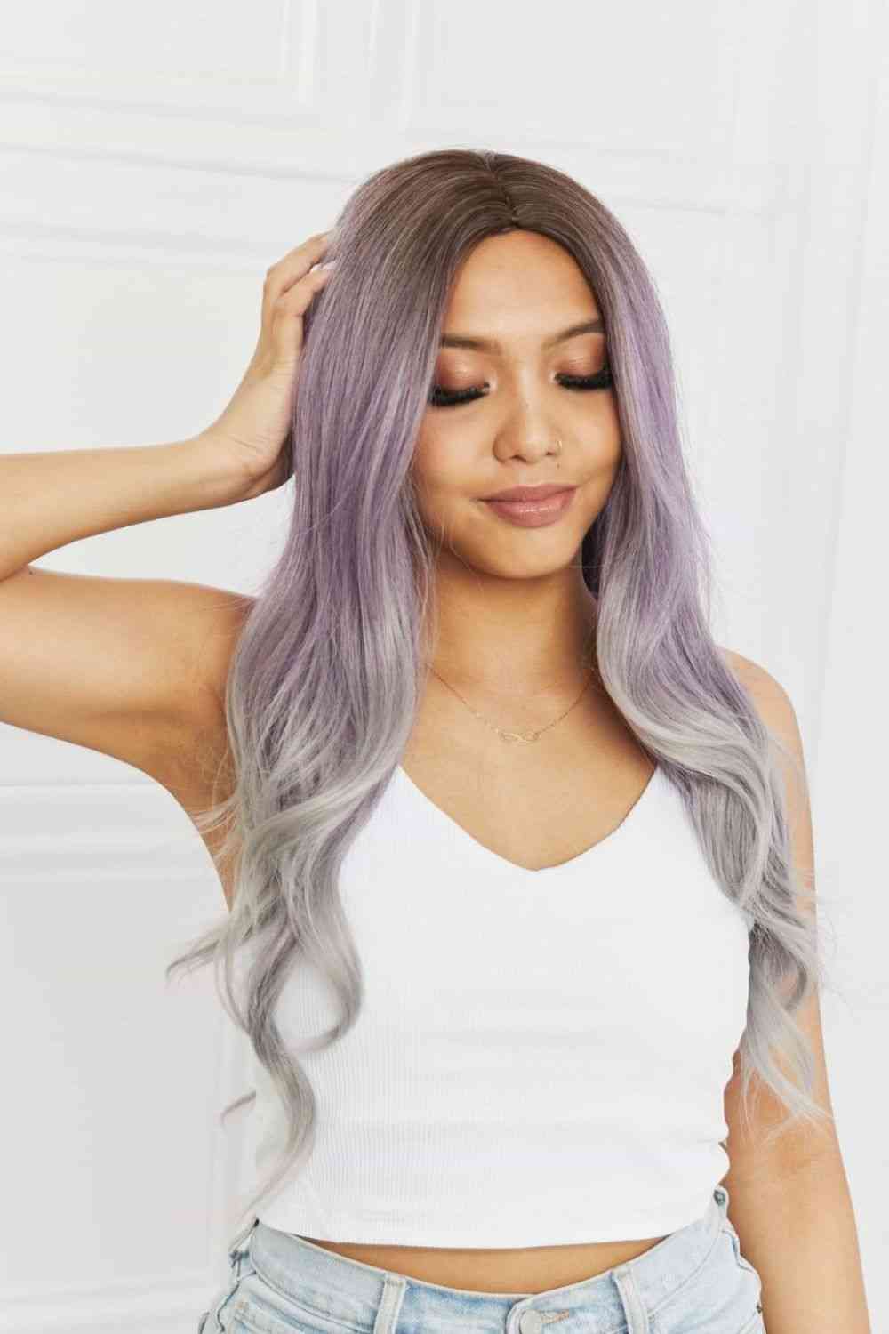 Elegant Wave Full Machine Synthetic Wigs in Purple 26'' free shipping -Oh Em Gee Boutique