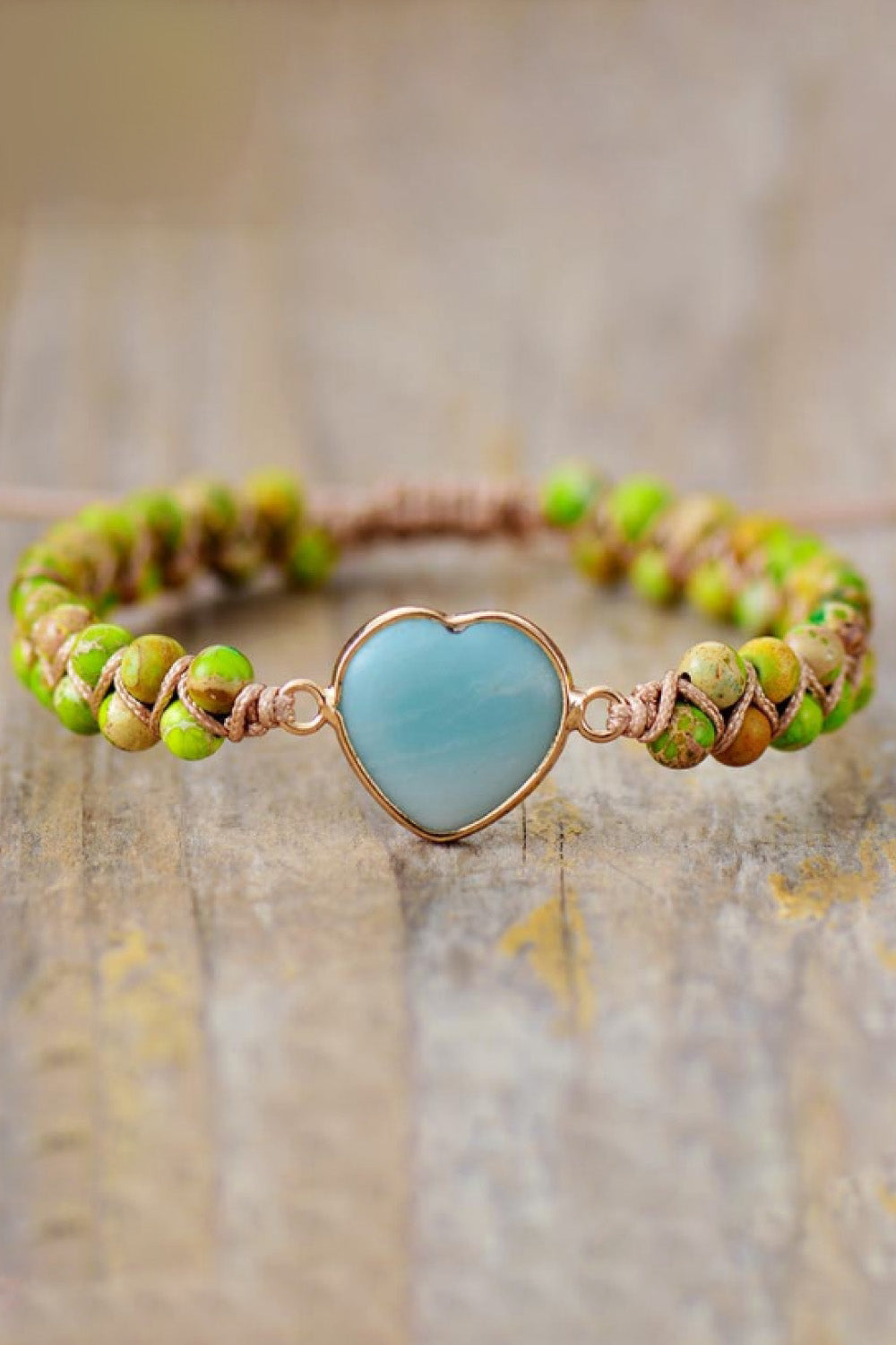 Handmade Heart Shape Natural Stone Bracelet free shipping -Oh Em Gee Boutique