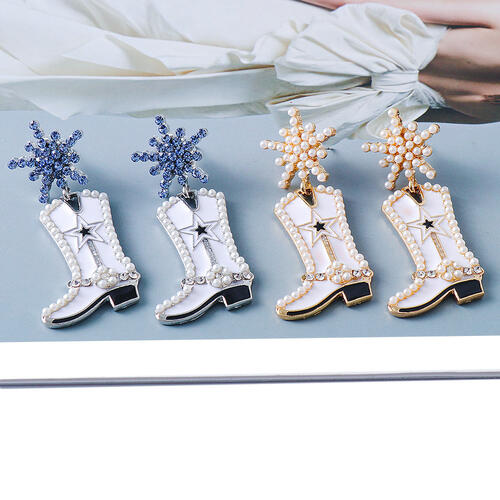 Boot Alloy Dangle Earrings free shipping -Oh Em Gee Boutique